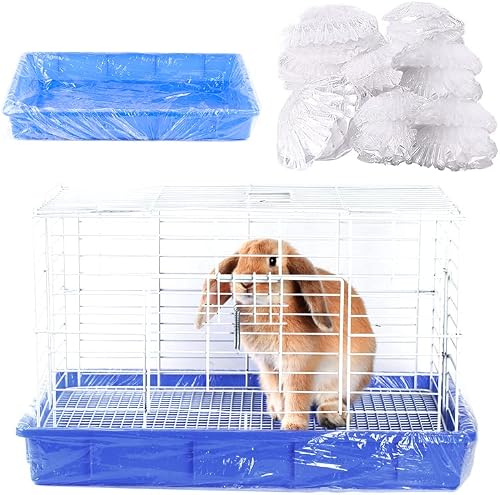 BeauPet 30 Pcs Disposable Rabbit Guinea Pig Cage Liners Bird Parrot Tray Cover Small Animal Bedding Waste Litter Pan Bags Universal Toilet Film for Bunny Hamster Totoro Hedgehog Chinchillas (L)