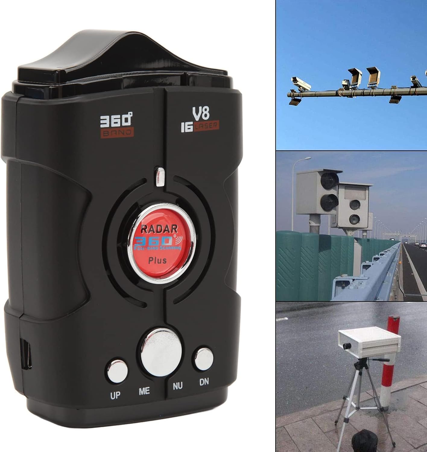 Rilevatore Radar per Auto, Rilevatore Autovelox a Raggio Estremo con Avviso di velocità E Vocale, Avvisi di Semaforo Rosso E Autovelox, per Avviso di velocità del Veicolo in Tempo Reale