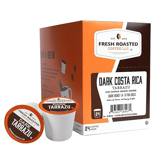 Miniatura 78 de Fresh Roasted Coffee, Tostado italiano, oscuro, 96 cápsulas para cafeteras K Cup
