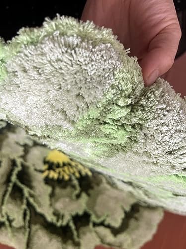 Miniatura 4 de Judy Dre am Alfombras en forma de flor de peonía verde para dormitorio, cocina, baño, alfombra de baño redonda antideslizante floral, alfombra
