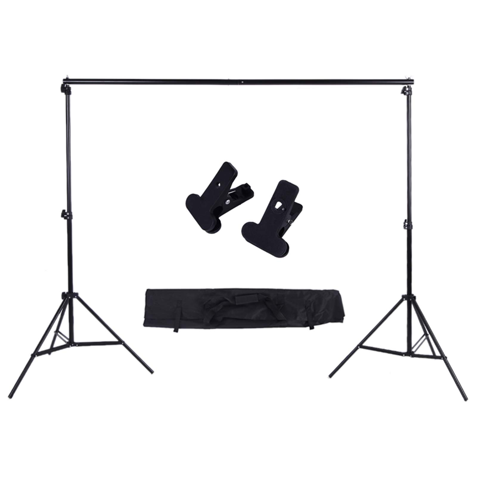 Photo Studio 1,2 * Zestaw Poprzeczek ze Stojakiem w Tle, Regulowany Stojak na Uchwyt Aparatu, Metalowy Zacisk na Akcesoria Cyfrowe, Przenośny Statyw modę