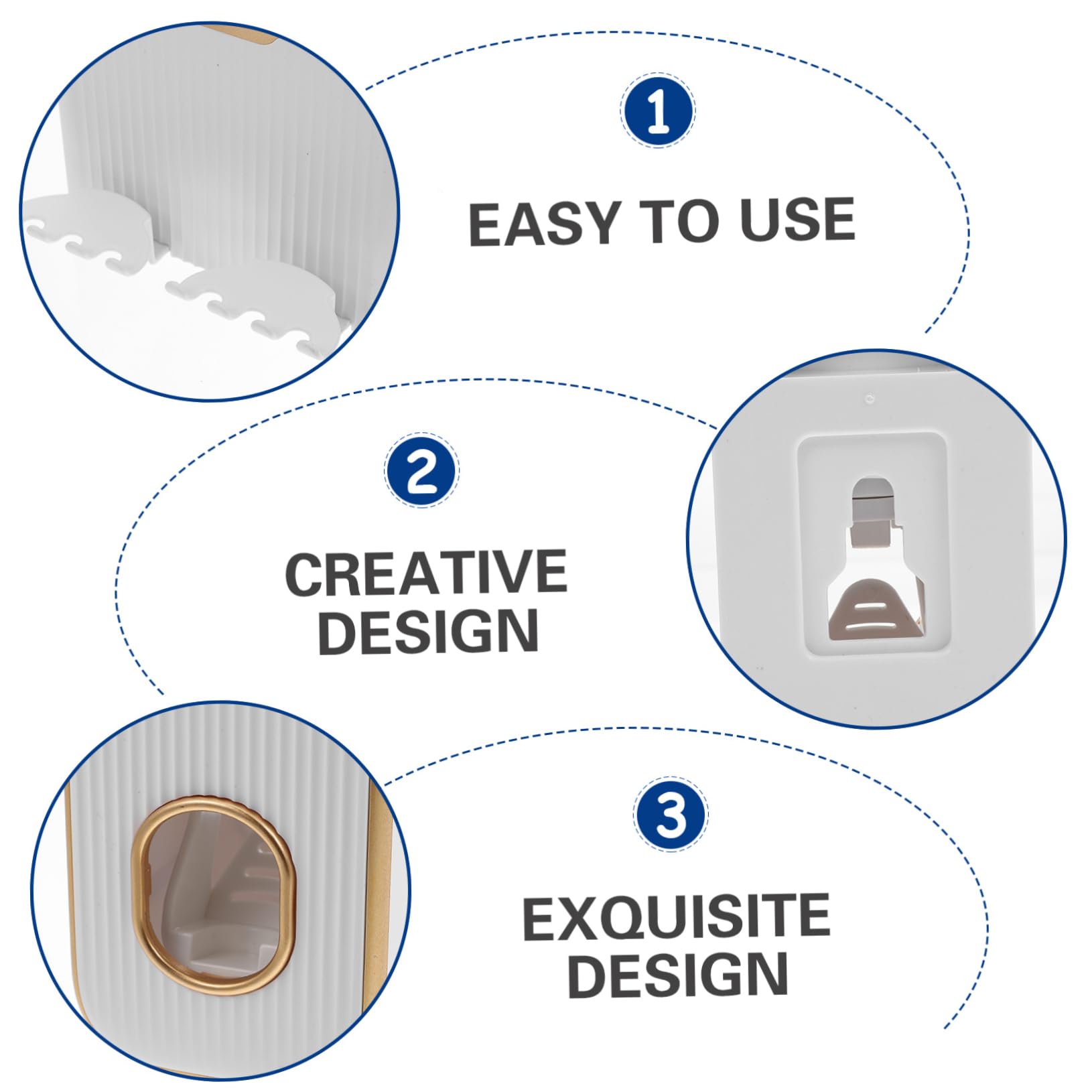 Set Porta Spazzolini Da Denti Per Bagno Installabile A Parete Dispenser Di Dentifricio Porta Bicchiere Oro Set Da 2 Pezzi Richiesto