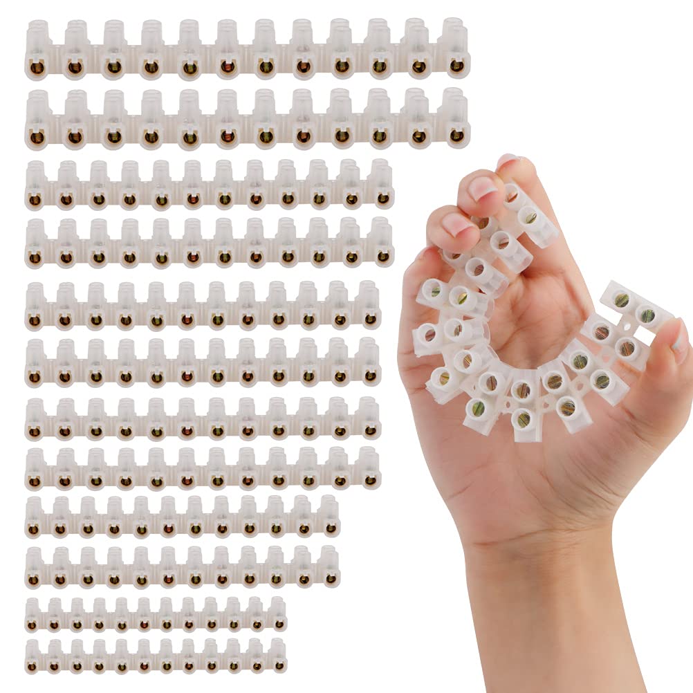 12 Pack Clear Electrical Terminal Blocks Electrical Connector Blocks,6 Sizes 3A 5A 10A 15A 20A