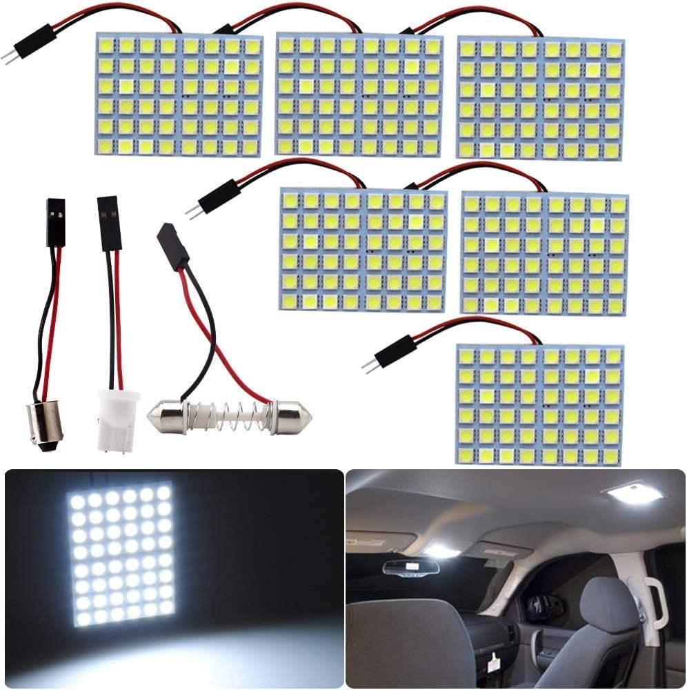 6 PCS Low Power LED Lights For Automobiles, T10 5050 48SMD For Reading Lights, Ceiling Lights, Trunk Lights, Room Lights, Etc (Blue light), BULB-30