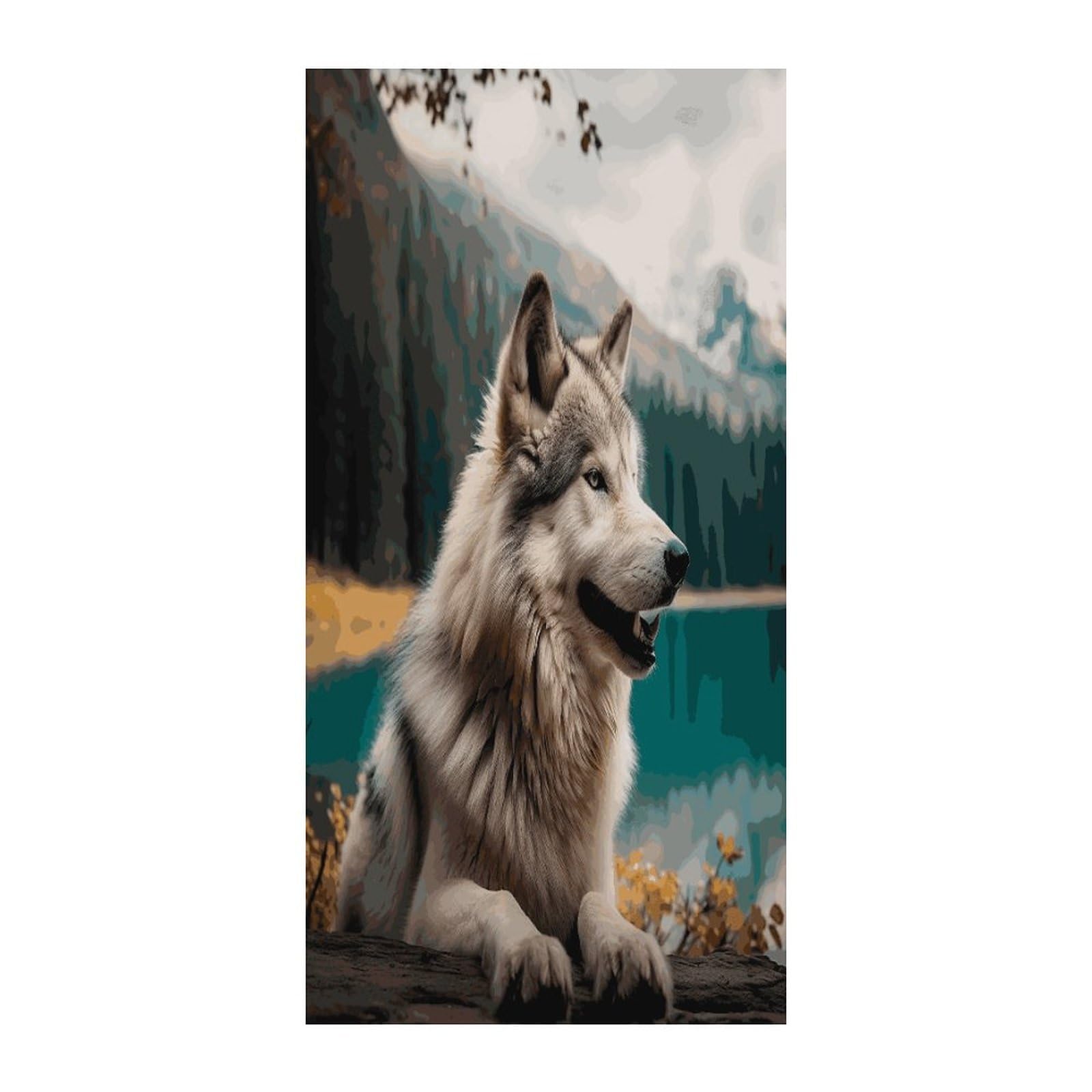 Fekiloot Style Fun Animal Wolf Door Curtain Room Divider Curtains
