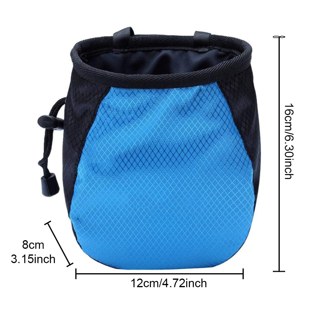 Bolsa de tiza azul para escalada de magnesio con cinturón ajustable y cordón