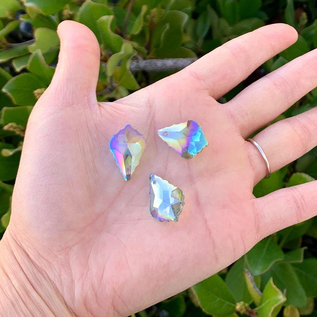 20pcs Czech Faceted Crystal Glass Baroque Chandelier Pendant Drop Loose Beads Suncatcher 22mm Large Green Peridot Shimmer for DIY Jewelry Craft Making CCF-36 - Image 2