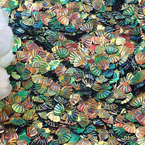 Sea Shell 7Mm lose Pailletten Glitter Paillettes für Nageldekor, dunkelgrünes Gold, 10g