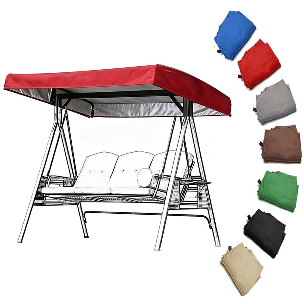 RTVGNSZSJL 84x48in 75x47in Swing Canopy Replacement Cover Outdoor Sun Shade Awning Porch Swing Replacement Canopy Top Cover For Garden Yard Patio(Red,75x47x9in(191x120x23cm))