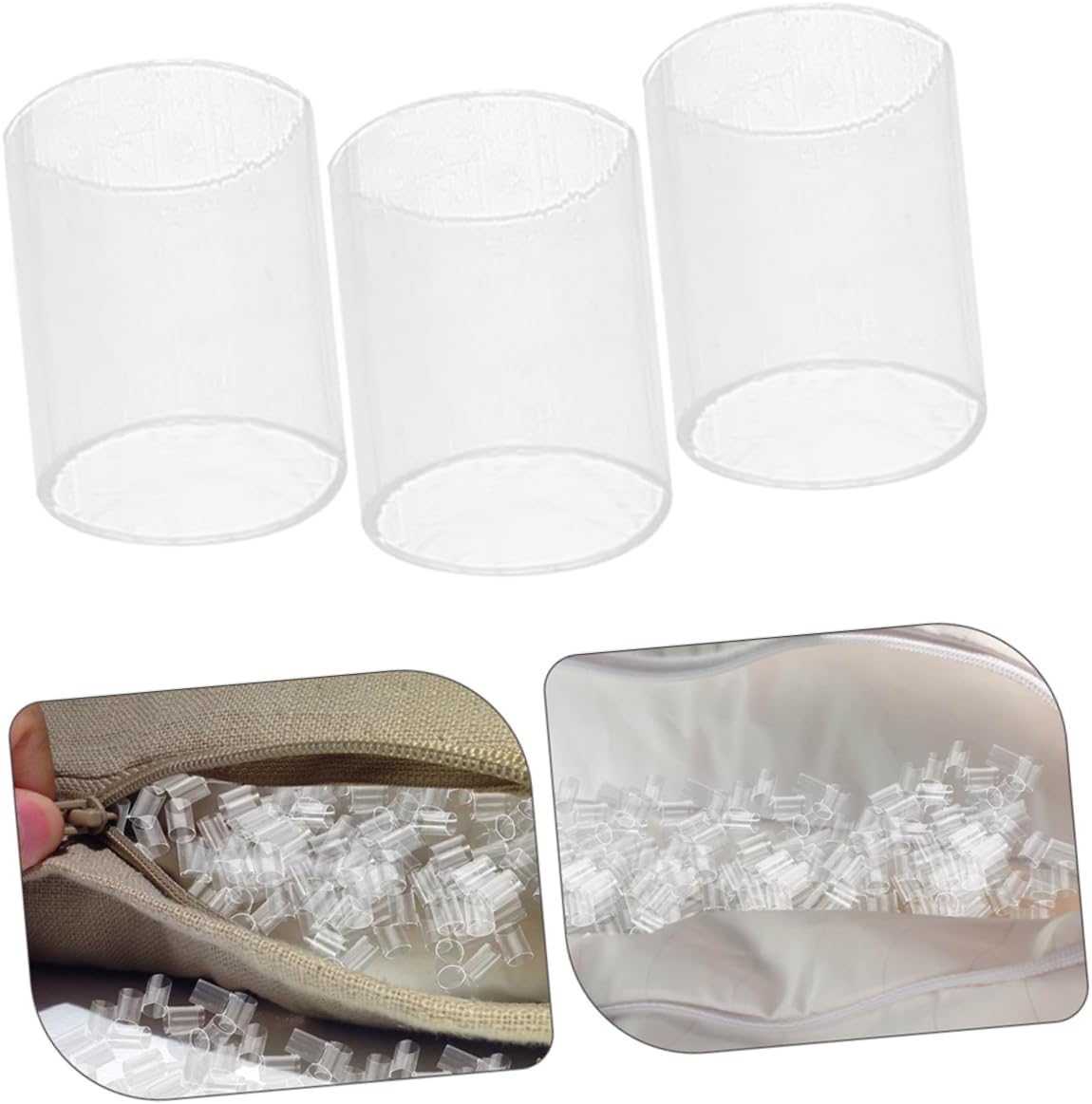 BESTYASH Clear Tube Pillow Inserts PE Filling for Neck Support Elastic Transparent Pillow Stuffing Refill Ergonomic Design Filling Replacement Pack