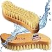 Produktbild FEINHOLZ® 2er Set Scheuerbürste mit Naturborsten weich  plastikfrei Made in Germany  Teppichbürste, Wurzelbürste, Schrubberbürste, Bürste weich, Putzbürsten, Schrubber Naturborsten, Bürste Reinigung
