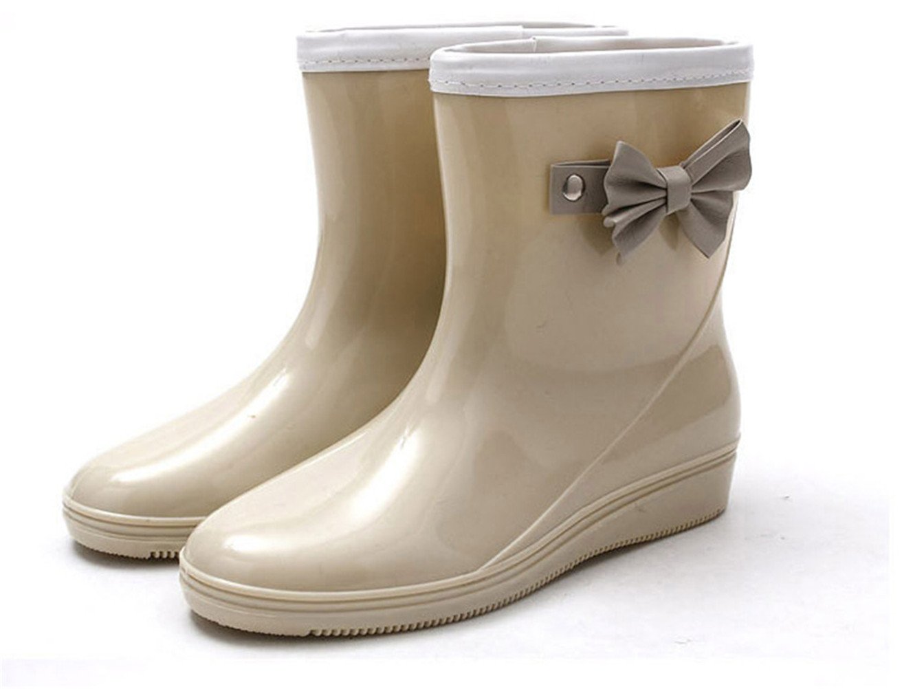 Anna And Zero Fashion Womens Bow Ankle Rain Boots Gardon