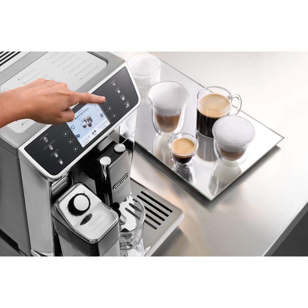 De Longhi Primadonna Elite Ecam 656.55.Ms, Macchina Per Caffè Espresso Automatica (Display A Colori Tft Da 3.5 Pollici, Sistema Montalatte Integrato, Frontale In Acciaio Inossidabile) Argento
