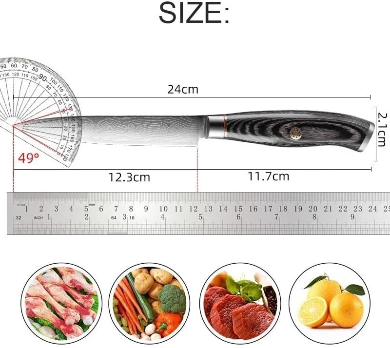Meat Cleaver,Cleaver Knife, 5 Inch Damascus Japanese Small Kitchen Knives VG10 67 Layer High Carbon Stainless Steel Sharp Meat Cutting