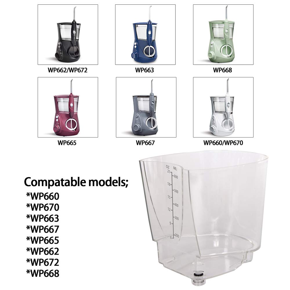 Piezas de repuesto para irrigador bucal Waterflosser Dental Aquarius compatible con Waterpik WP-660 WP-662 WP-670 WP-672 WP-665 WP-667 WP-663 WP-668 Válvula de junta de depósito