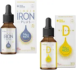 Combo Ferro em gotas (Iron Plus) + Vitamina D Baby & Kids - True Source
