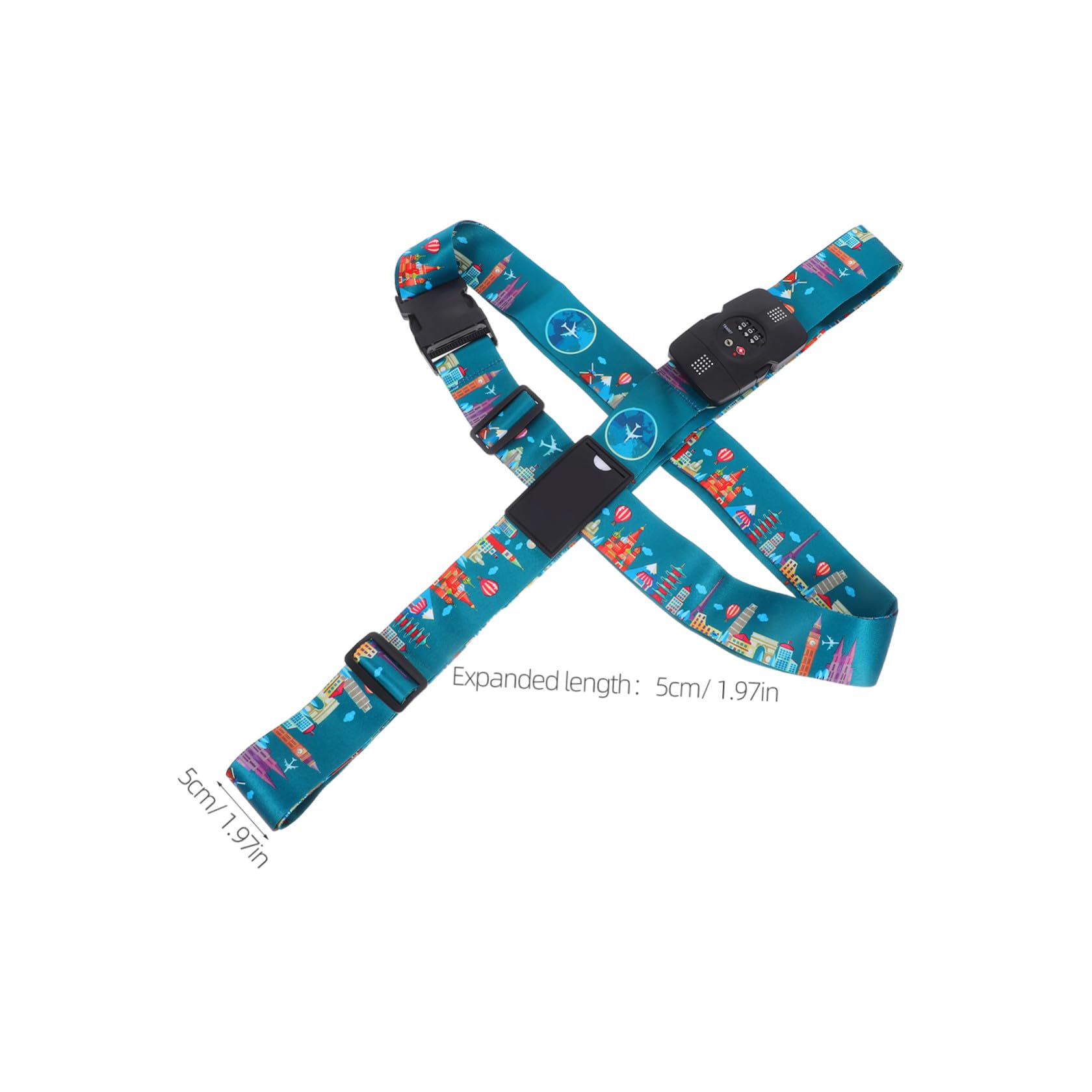 Uonlytech Gepäckband Mit Zahlenschloss Für Koffer, Sicherer Verschluss, Polyester, Kreuzgurt Für Reisegepäck Und Urlaub