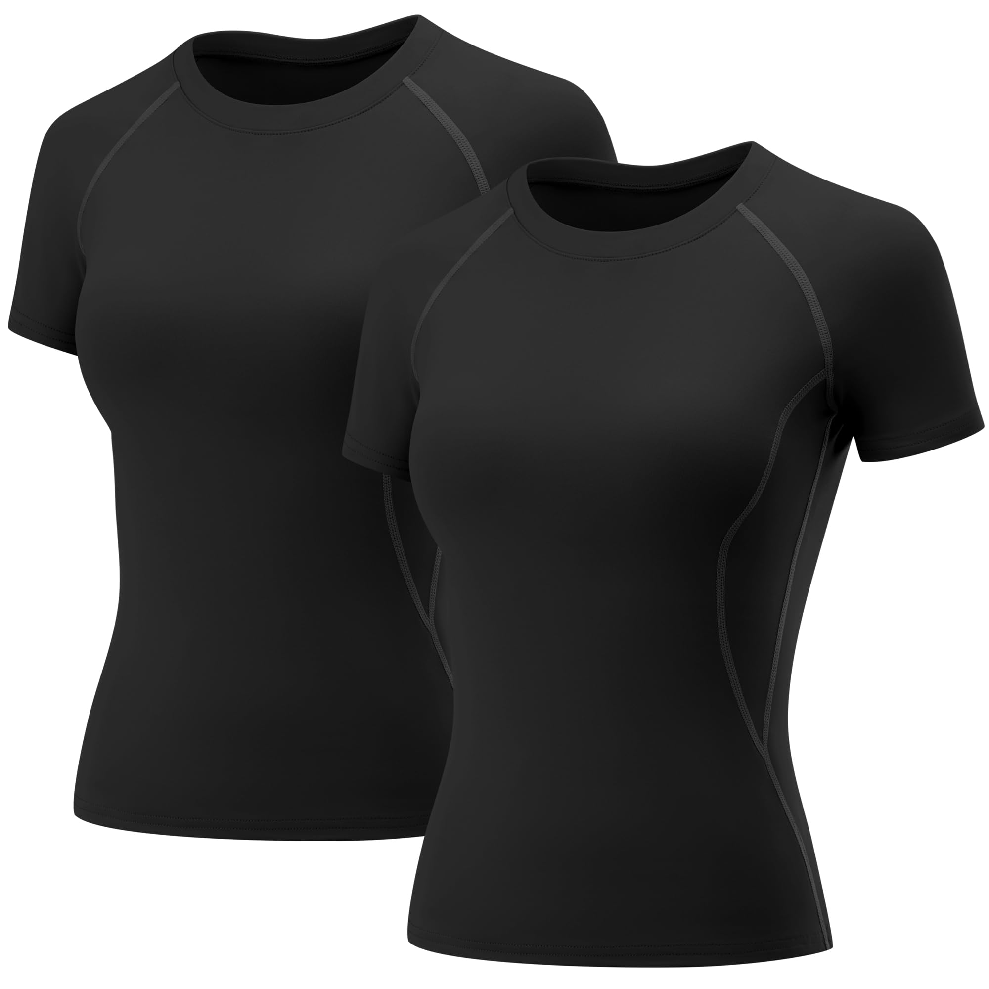 Rapbin T Shirt Damen Sport Top Gym Oberteil Yoga Rundhals Leicht Atmungsaktiv Sportshirt Workout Running Funktionsshirt Sommer Fitness Laufshirt