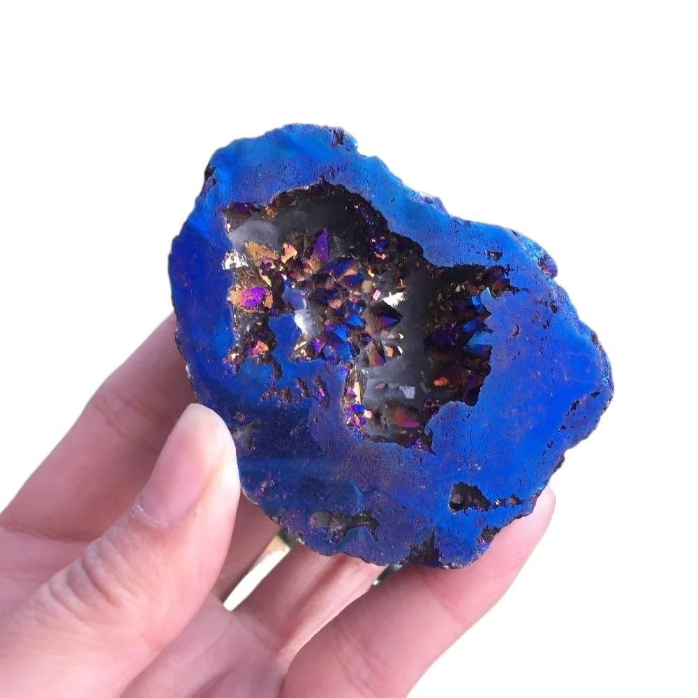 MDBJTCYZN Stone Agate geode Flake Cluster Crystal Quartz electroplated Point