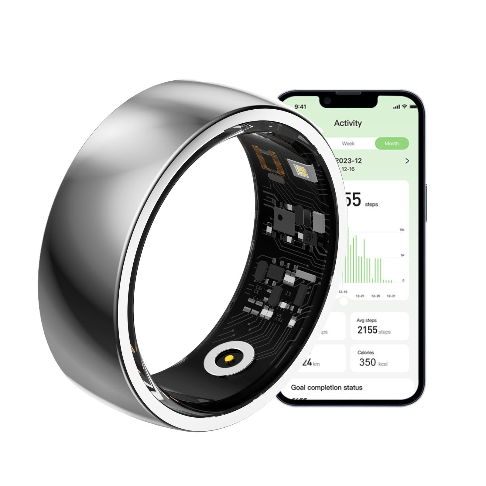 Anillo Inteligente Para Hombres Y Mujeres, Bluetooth, IP68, Resistente Al Agua, Rastreador De Actividad Física, Sueño, Pasos, Monitoreo De Salud, Elegantes Smart Ring Deportivos Para IOS Y Android