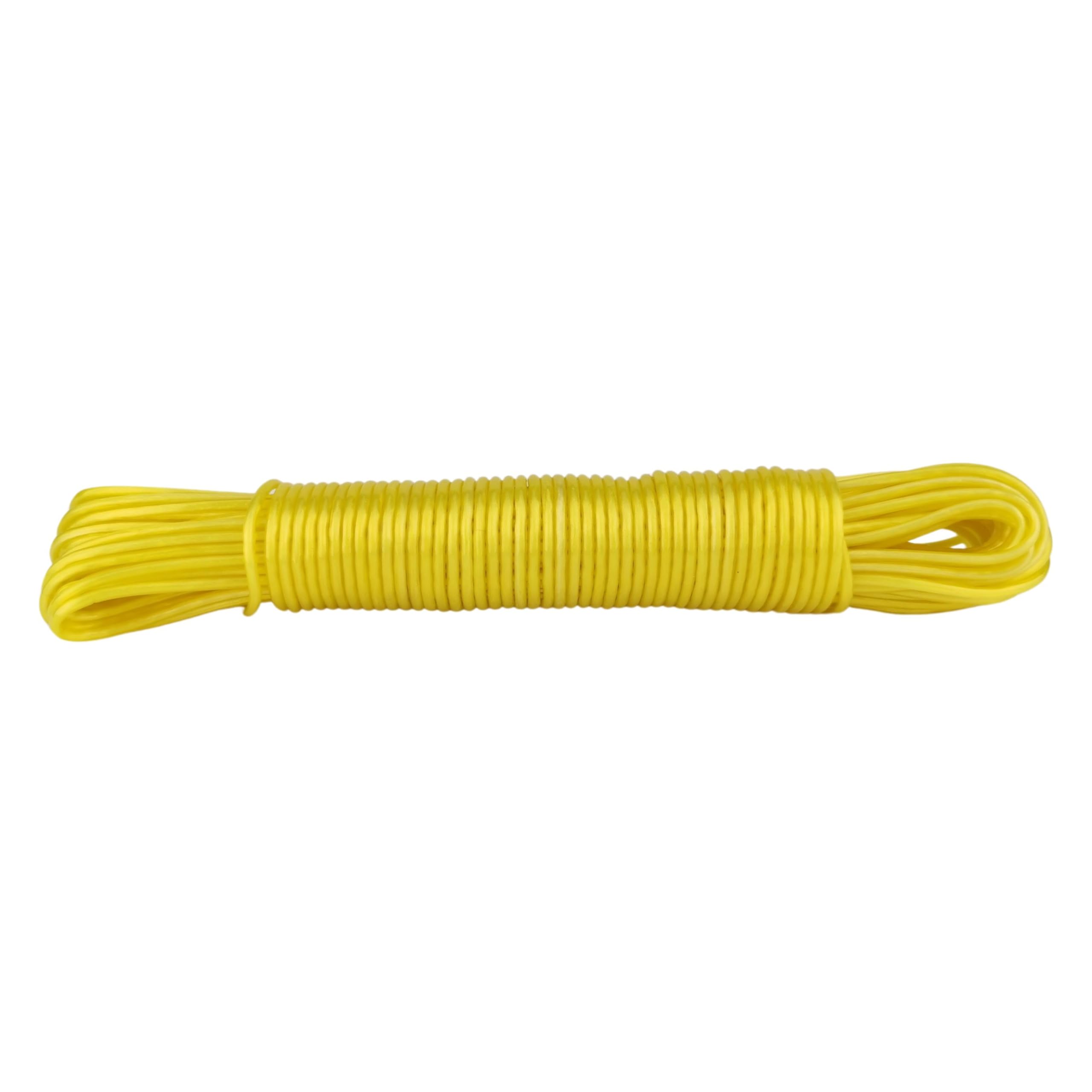IDEA HOME Washing Line Rope CRISTAL 20m, Clothes Lines for Outside Heavy Duty, Plastic Washing Lines Outdoor