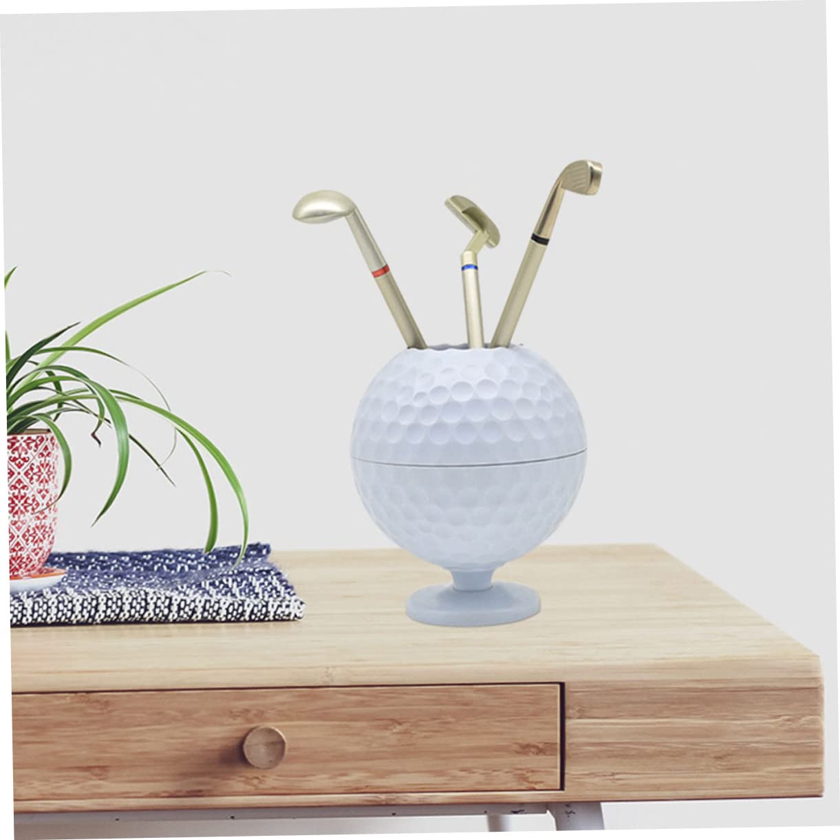 DOITOOL 2 Set Portapenne Palla Golf Organizer Scrivania per Ufficio e Casa Decorazione per Golfisti per Appassionati Golf