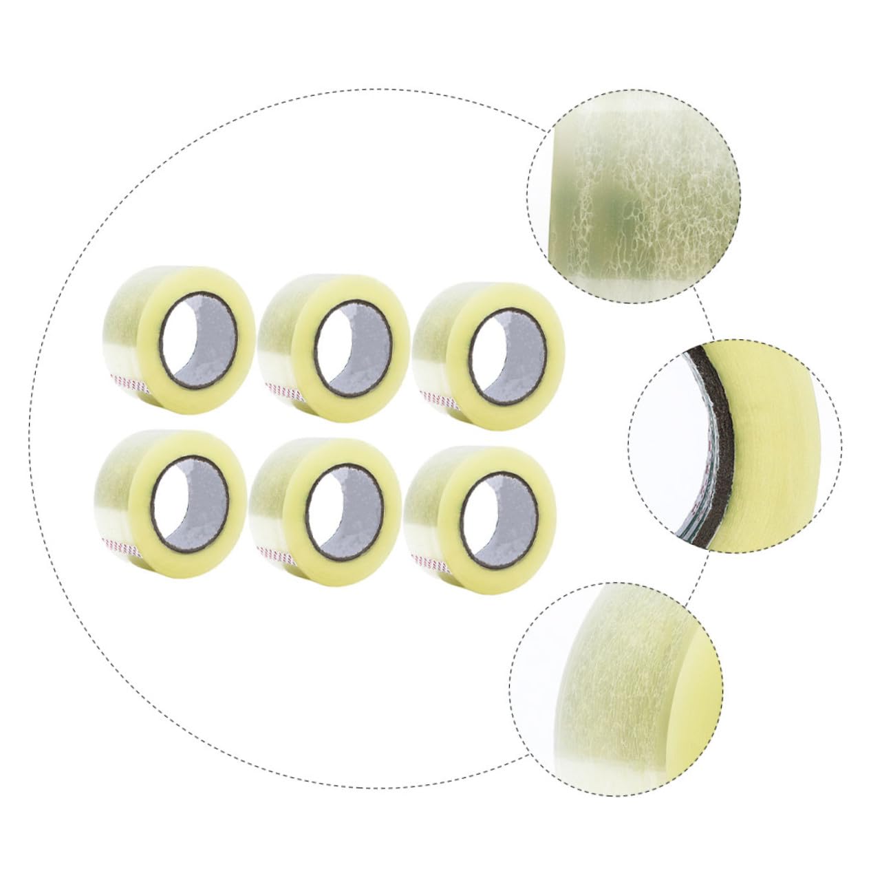 6 Rollen Transparentes Packband aus Pet Kompakt und Leicht zu Tragen Geräuschloses Verpackungsklebeband für Zuhause und Büro