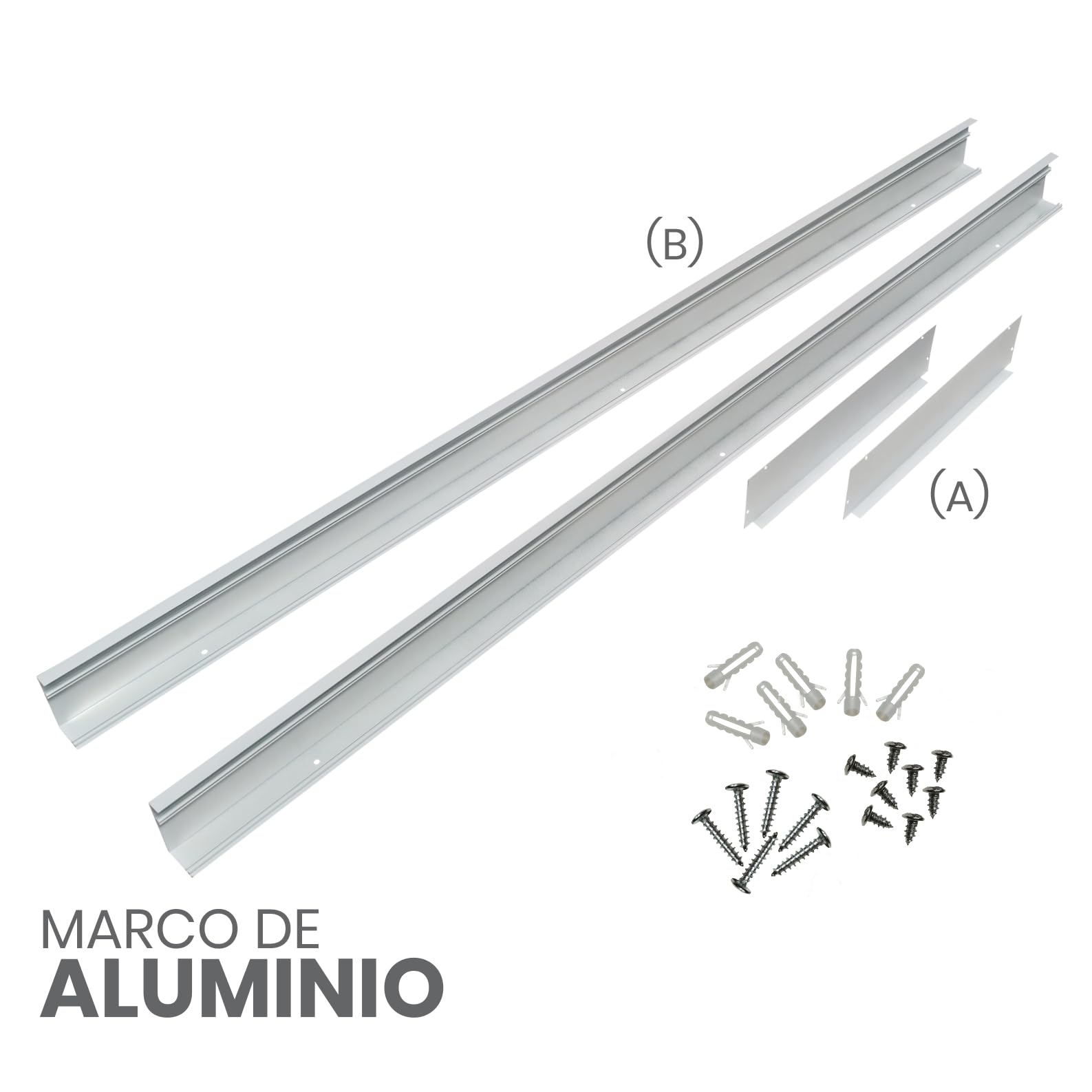 LED ATOMANT Pack 2X Soporte de Superficie para convertir Panel Slim 120x30 cm. Aluminio Lacado Blanco. Kit para Techos. Convertir Panel led empotrar en Superficie facilmente.