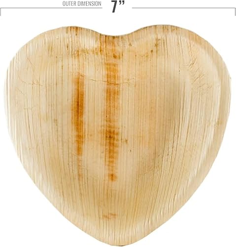 Miniatura 2 de Smarty Had A Party Platos desechables de hoja de palma, ecológicos, 100% biodegradables y compostables a granel para fiestas temáticas rústicas y