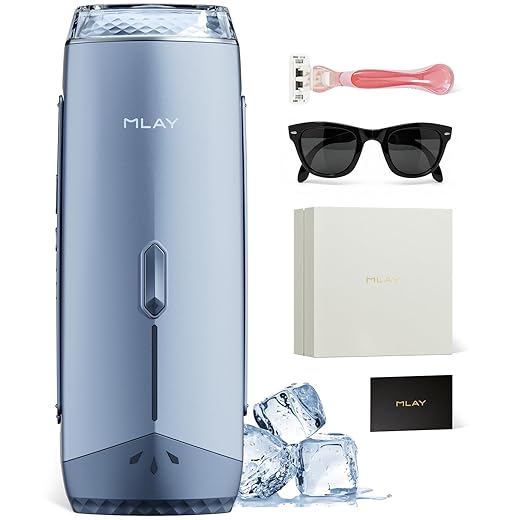 Depilador a Laser IPL MLAY T18 com Resfriamento até 3 °C, Certificado pela ANVISA, até 1 Milhão de Flashes, Uso Doméstico, Redução Visível de Pelos com Uso Contínuo, para Rosto, Axilas e Corpo