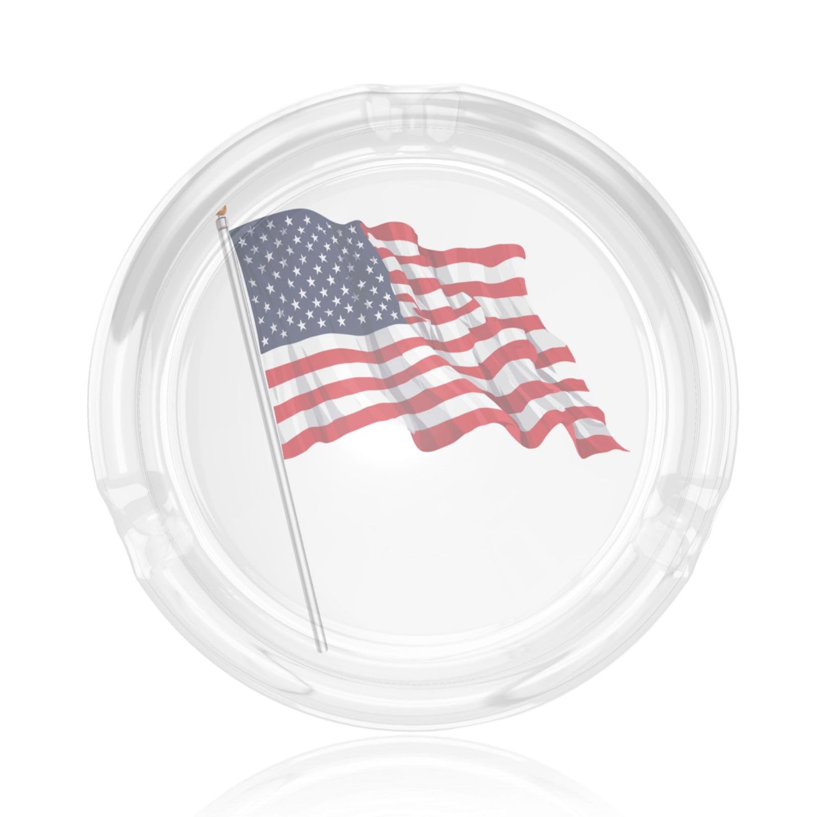 Simple An American Flag Glass Ashtray For Cigarettes Ash Trays Case For Home Office Decor