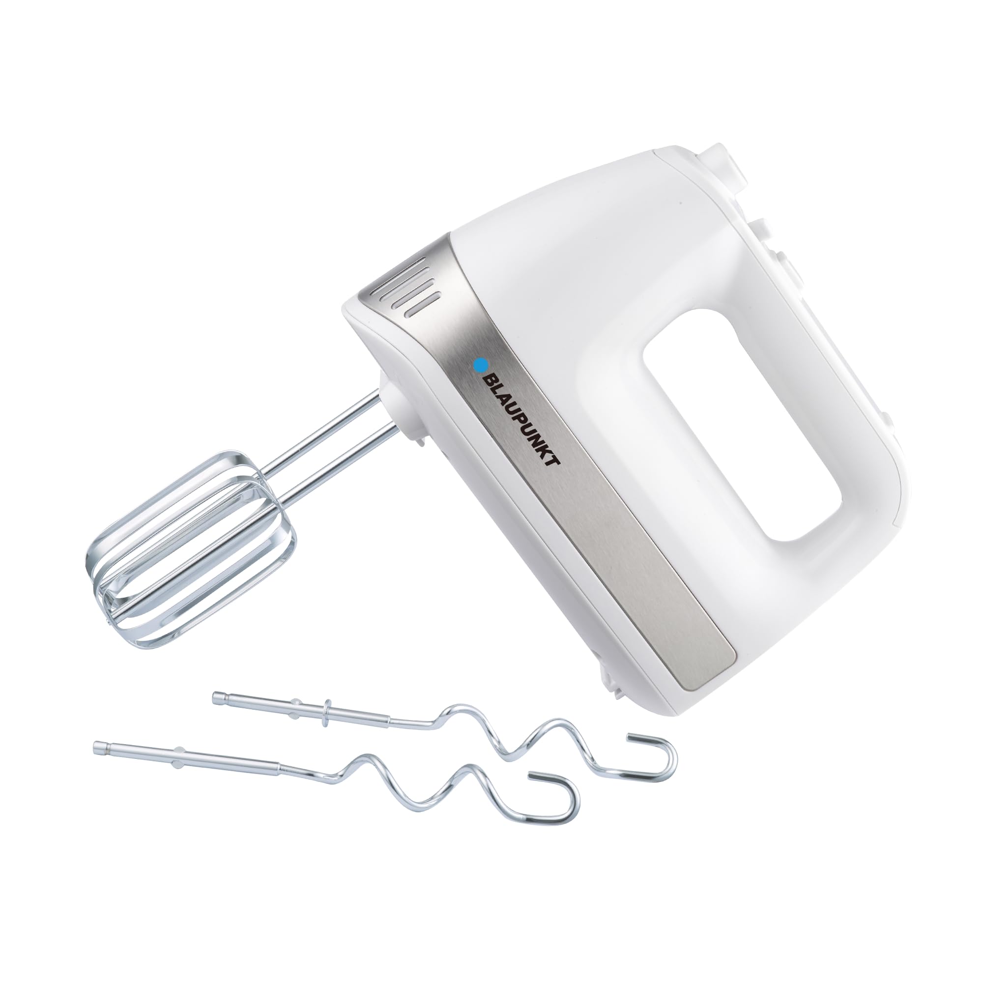 Blaupunkt Hand Mixer 500W – 5 Speed Settings with Turbo Function, 2 Beaters & 2 Dough Hooks Attachments, Ergonomic Grip, Flat Base Design, Easy Eject Button – PMH205
