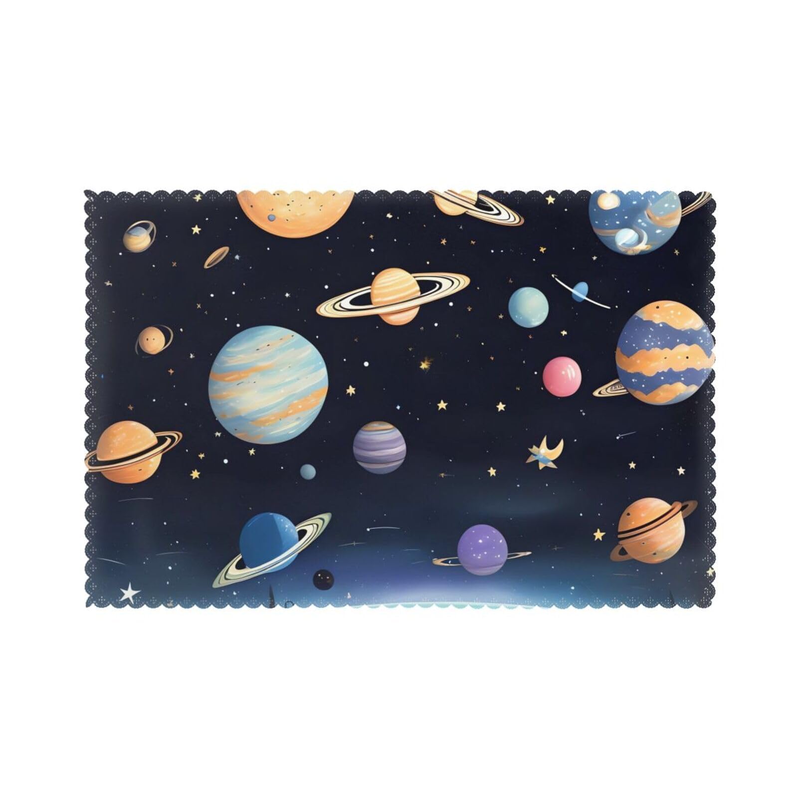 Saturn Jupiter Earth Placemat set of 6, oil-proof, washable, suitable for kitchen, restaurant, party, etc.