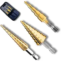 Brocas Escalonada 3 Pecas Titanio Jogo Kit 3-12 4-12 4-20mm