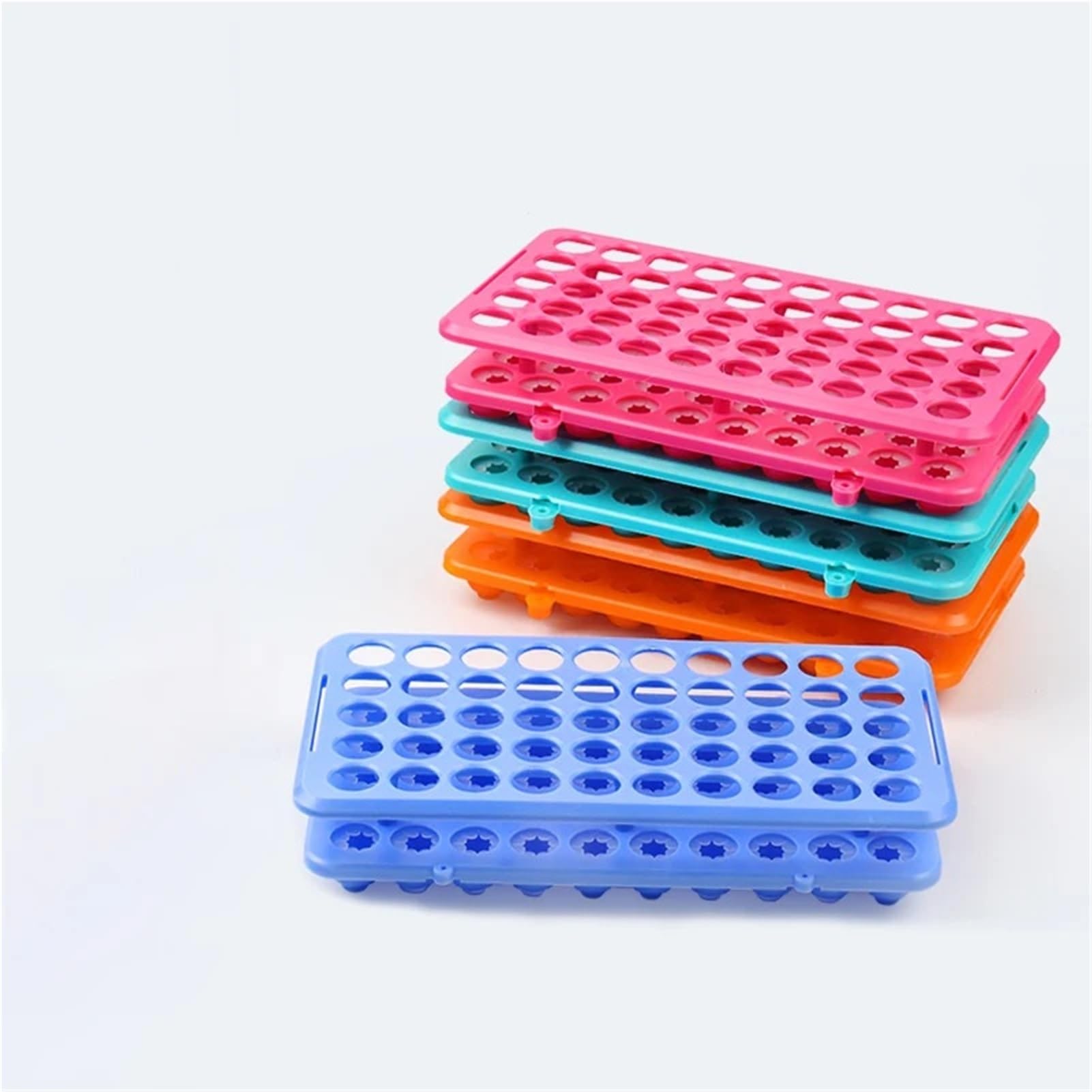 Test Tube Holder, 18mm 50-Hole Multiuse Centrifuge Tube Rack, Freezing Pipe Holder, Multicolor(Orange)