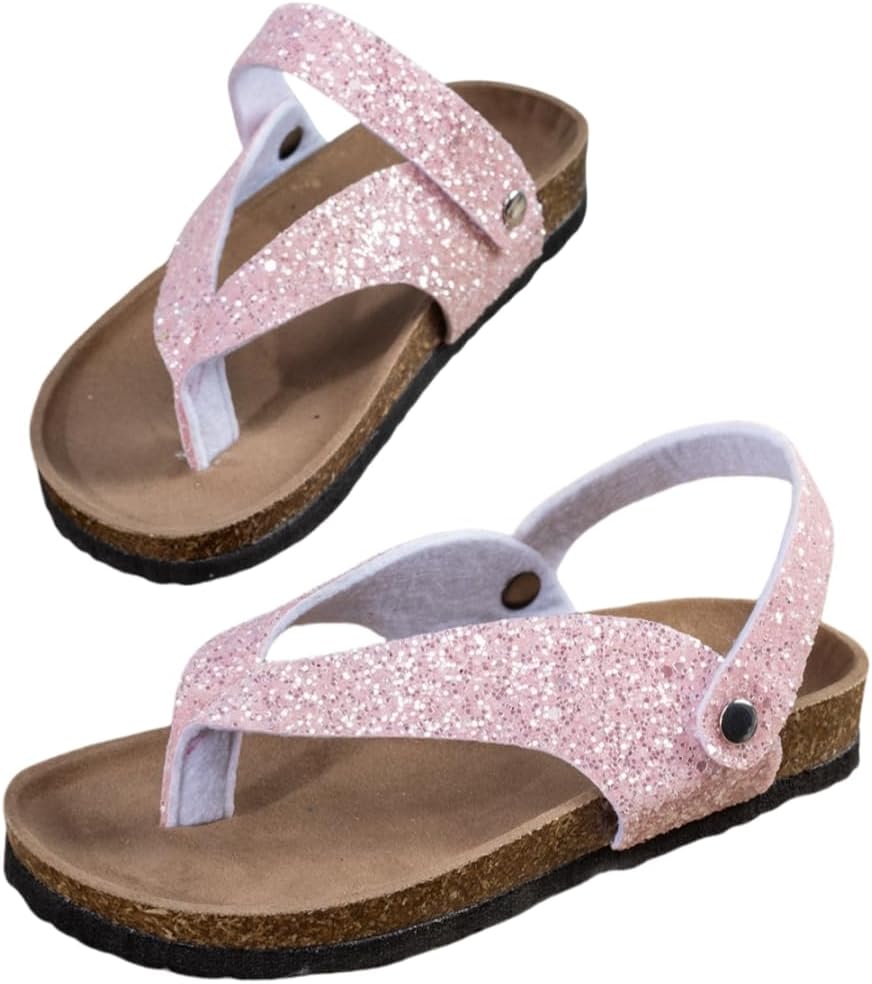 Glitter Sequin Flip Flops - Comfortable Cork Footbed