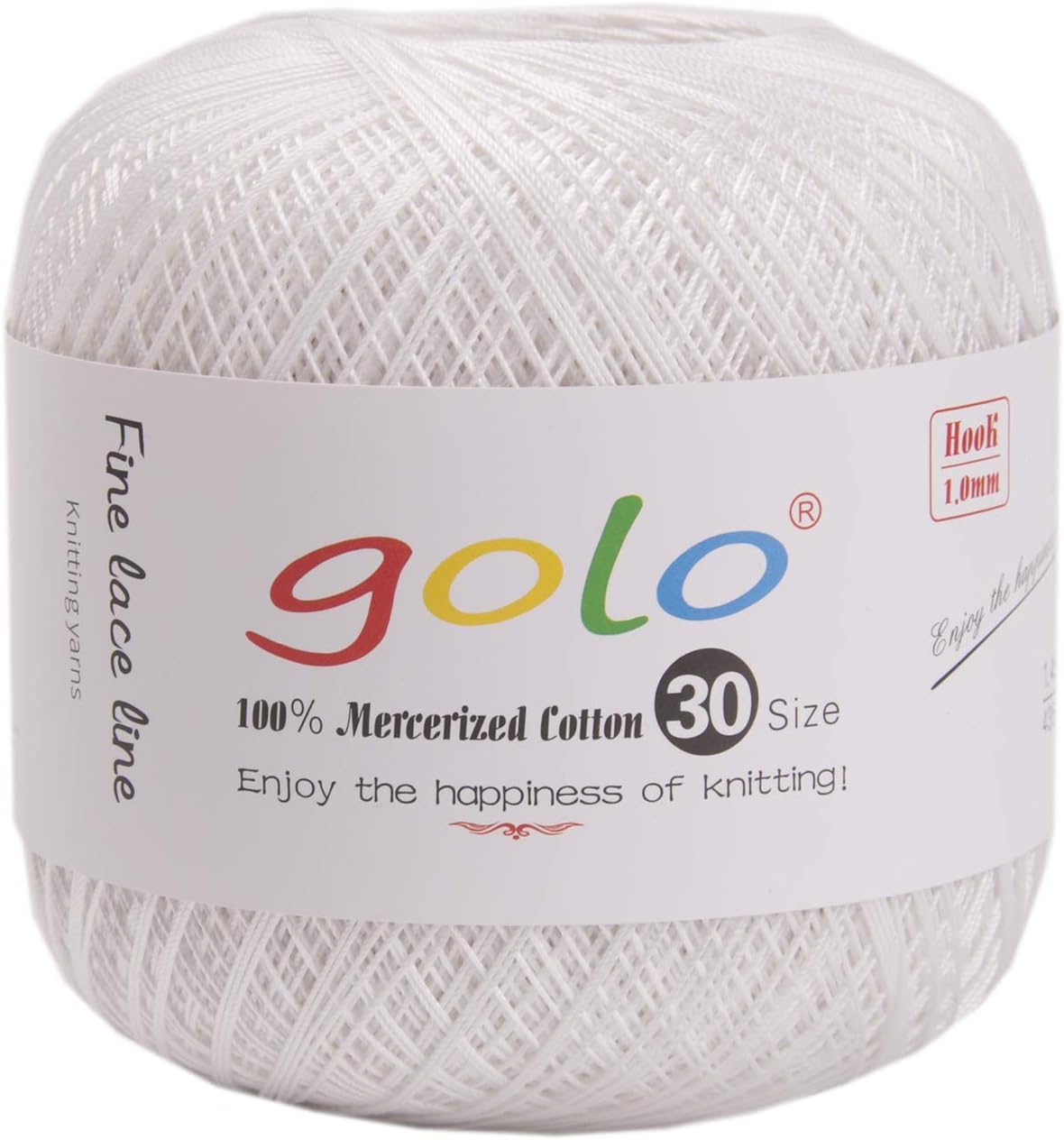 golo White Cotton Thread for Hand Knitting Size 30 White Yarn