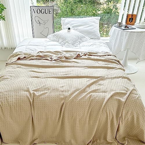 Image of AmyHomie Cooling Waffle Blanket King Size, 100% Rayon Derived from Bamboo