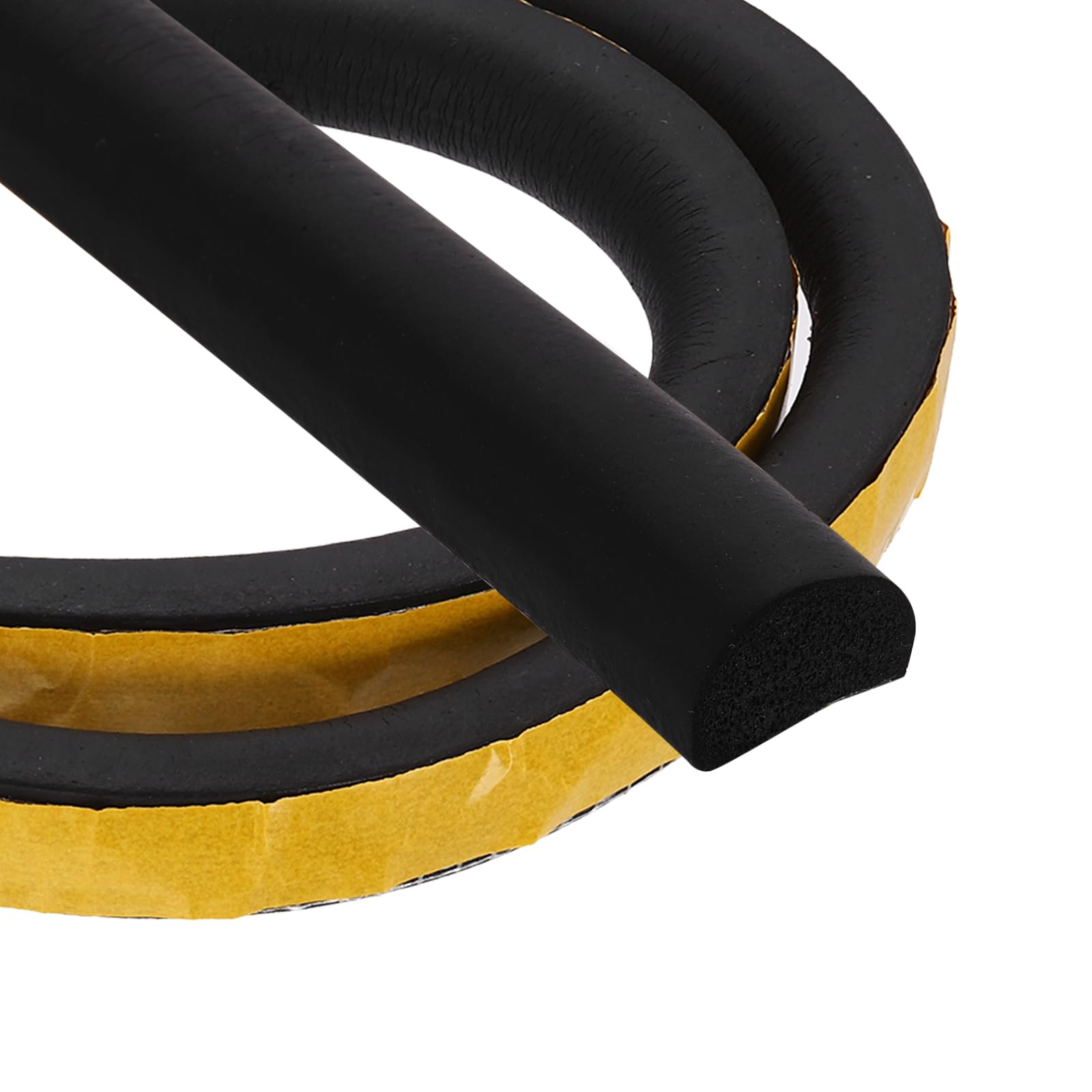PATIKIL 1 Meter Solid Rubber Weather Stripping, 20mm W x 15mm H Self Adhesive D Shape EPDM Rubber Seal Strip Gasket for Door Frame Window Insulation RVs Furniture Cabinets, Black
