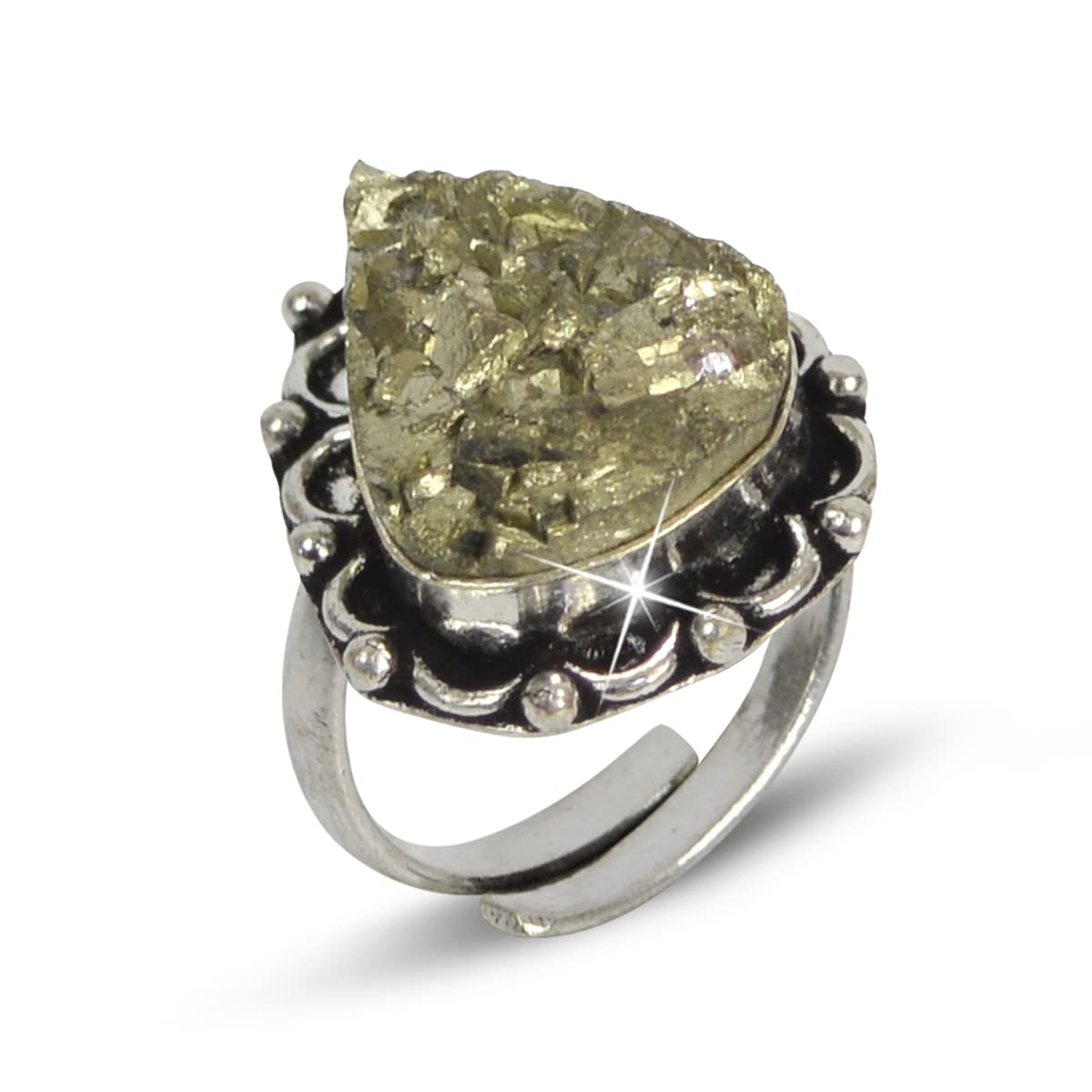 Reiki Crystal Products Natural, Pyrite Rough Ring, Pyrite Gemstone Adjustable Ring For Women (B0C37MHZV9) Amazon Price History, Amazon Price Tracker
