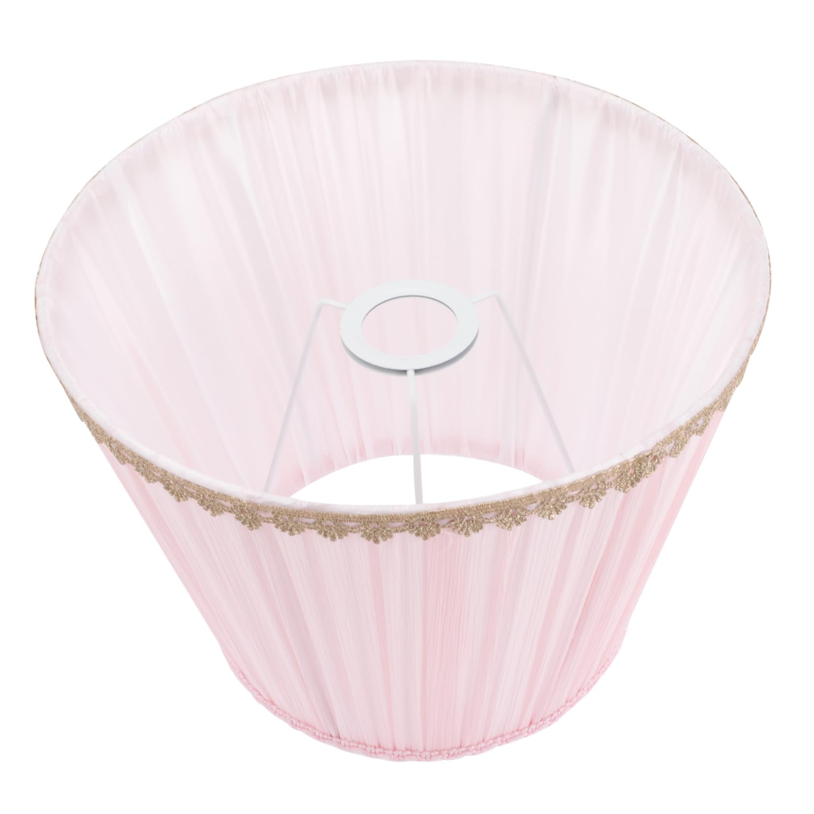 WATIIFUFU Vintage Drum Lamp Shade Cover for Socket Elegant Tabletop Light Fixture for Bedroom Hotel and Study Chiffon Lace Design