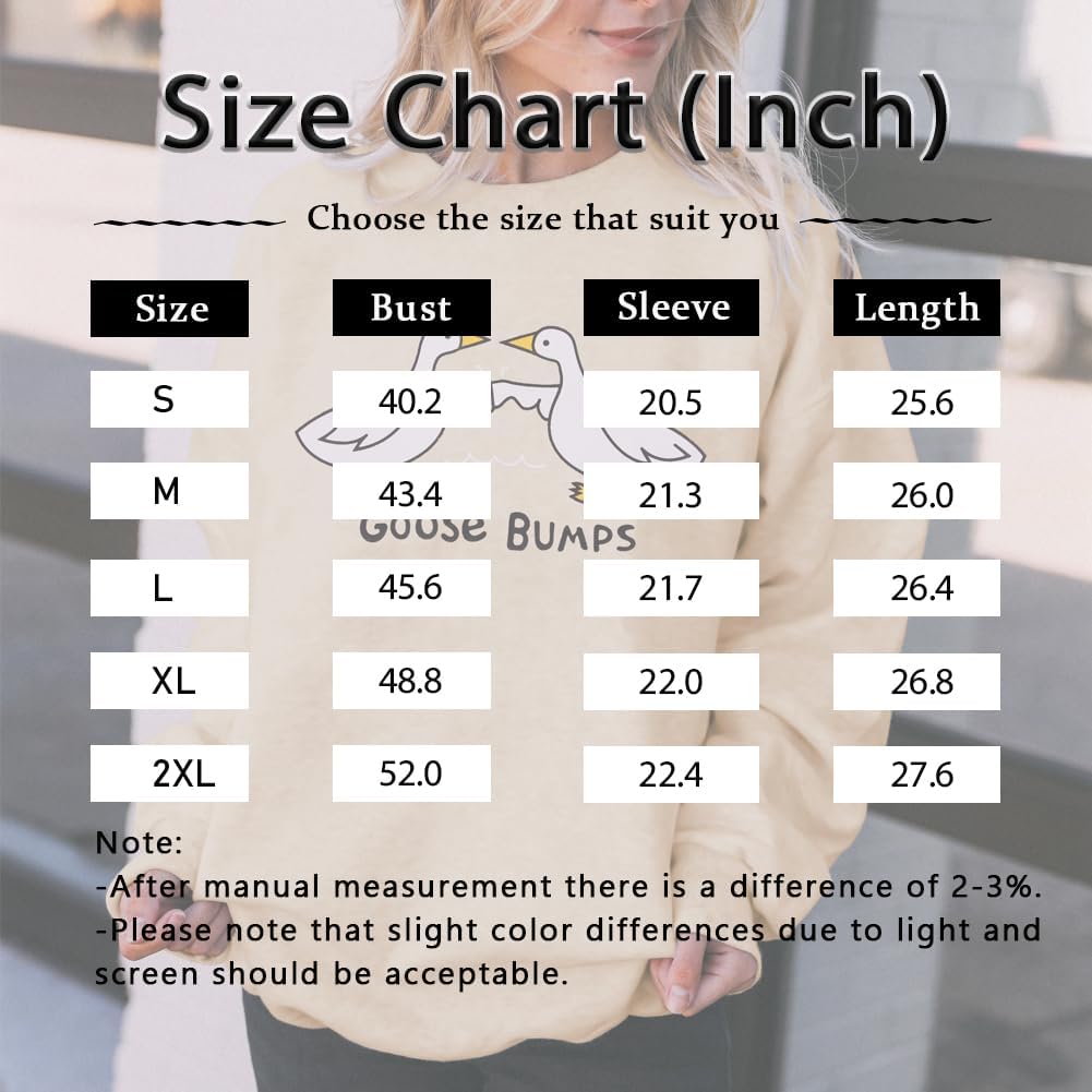 CM C&M WODRO Womens Funny Goose Bumps Sweatshirt Cute Duck Animal Pun Pullover Crewneck Fall Winter Gift Shirt - Image 6