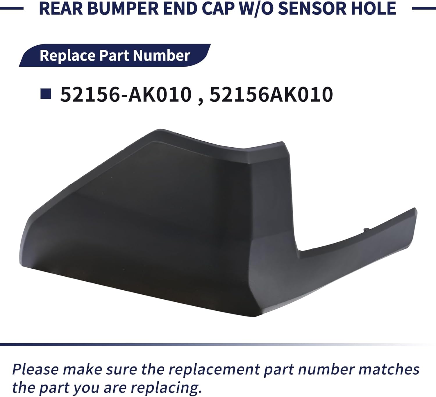 52156-AK010 Rear Bumper End Cap W/O Sensor Hole (Driver Side) Fit for Toyota Tacoma 2024 2025 Rear Bumper Corner Cover Replace 52156AK010