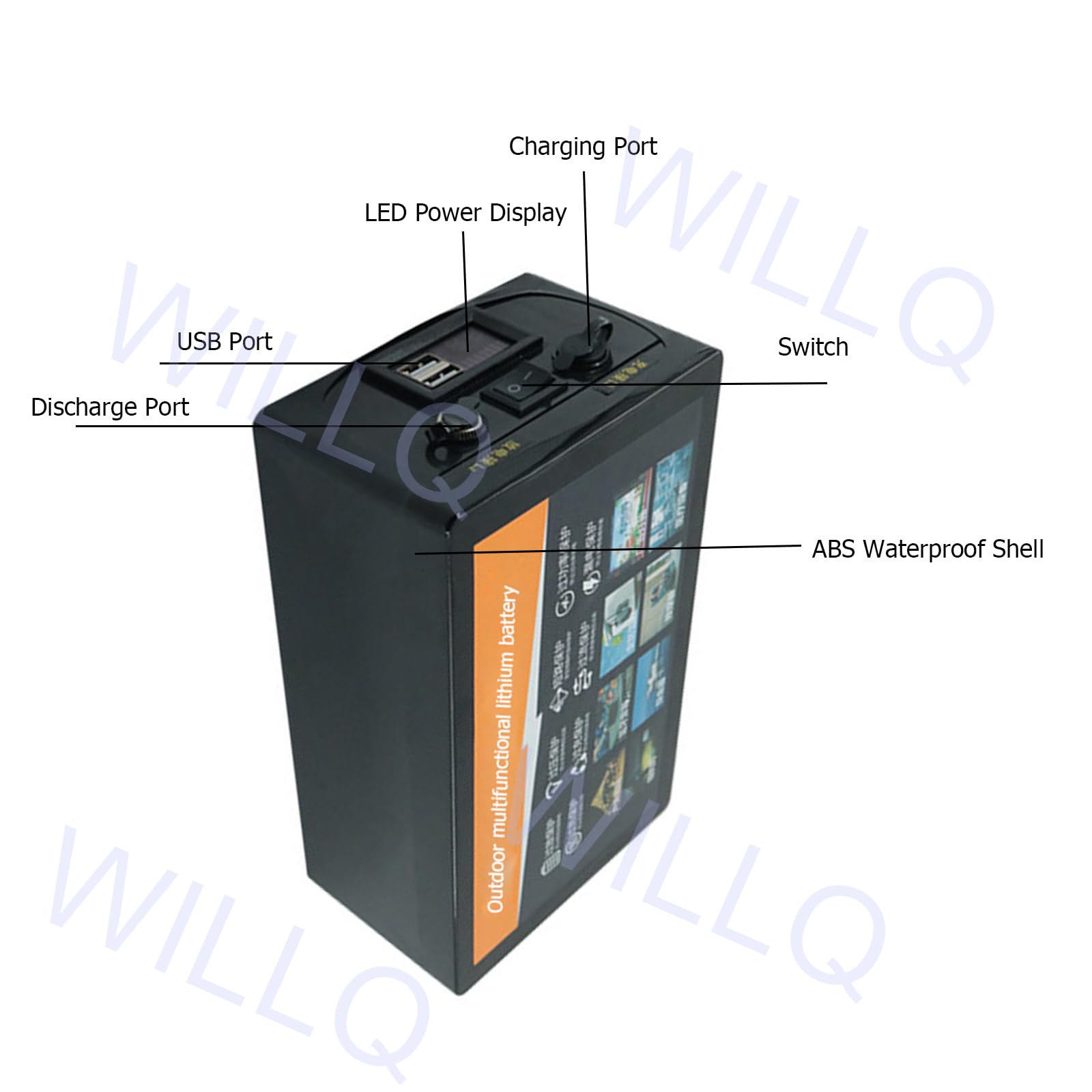 12V 20Ah 30Ah Caja de luz Batería de Litio Batería de Iones de Litio de polímero de Gran Capacidad Altavoz Lámpara de xenón LED Batería Recargable 200x120x75 mm