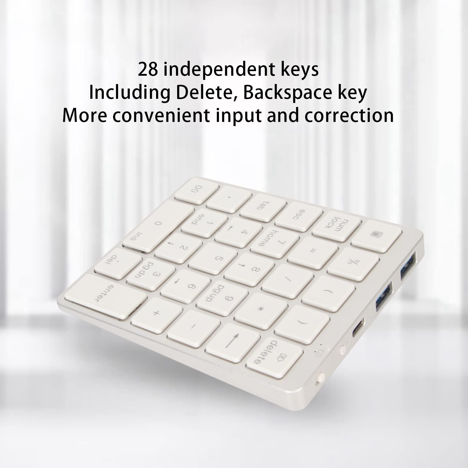 Cryfokt Tastiera Numerica Mini USB Cablata Portatile 28 Tasti Tastiera Sottile e Impermeabile per Utenti IOS Realizzata in Lega di Alluminio (#2)
