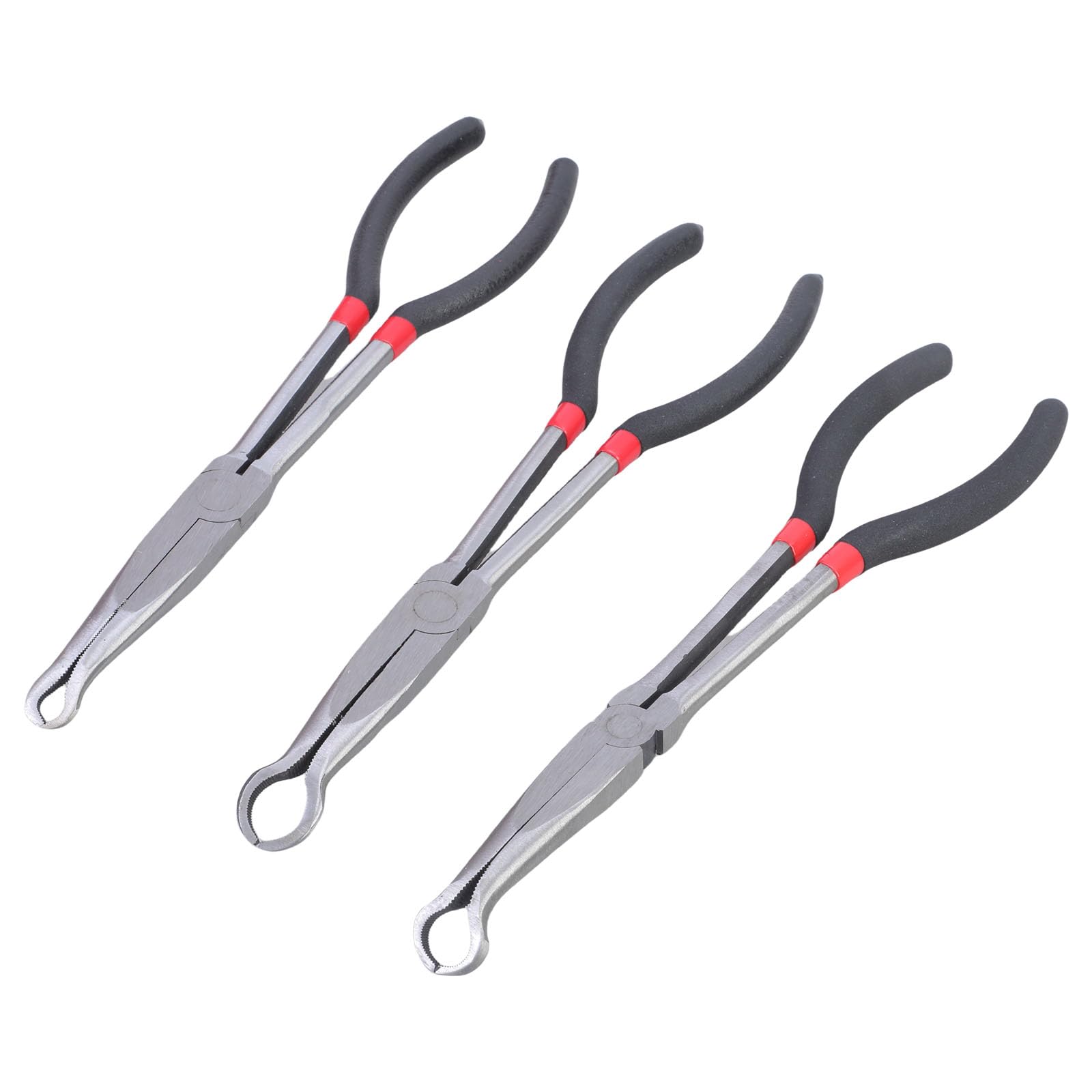 Kalttoy 3Pcs 90 Degree Bents Nose Pliers 11Inch Hose Grippers Pliers Set For Professional Mechanics And Home Repair Enthusiasts Carbon Steel
