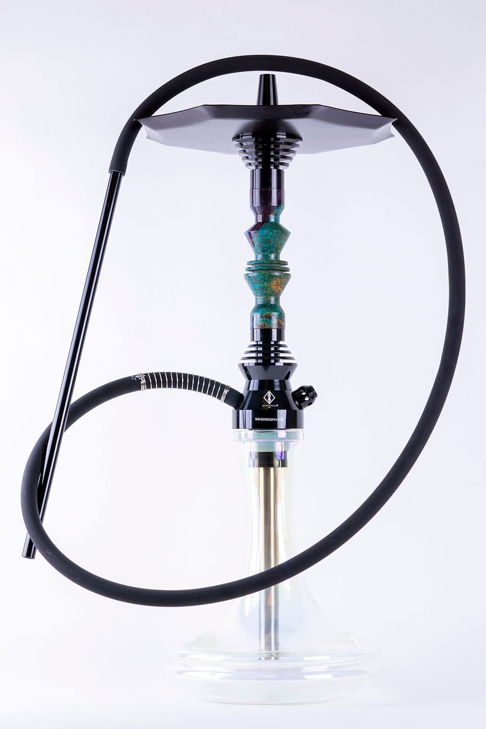 B2 Hookah Precious Cut Collection Space Purple Green Stabilized Burl