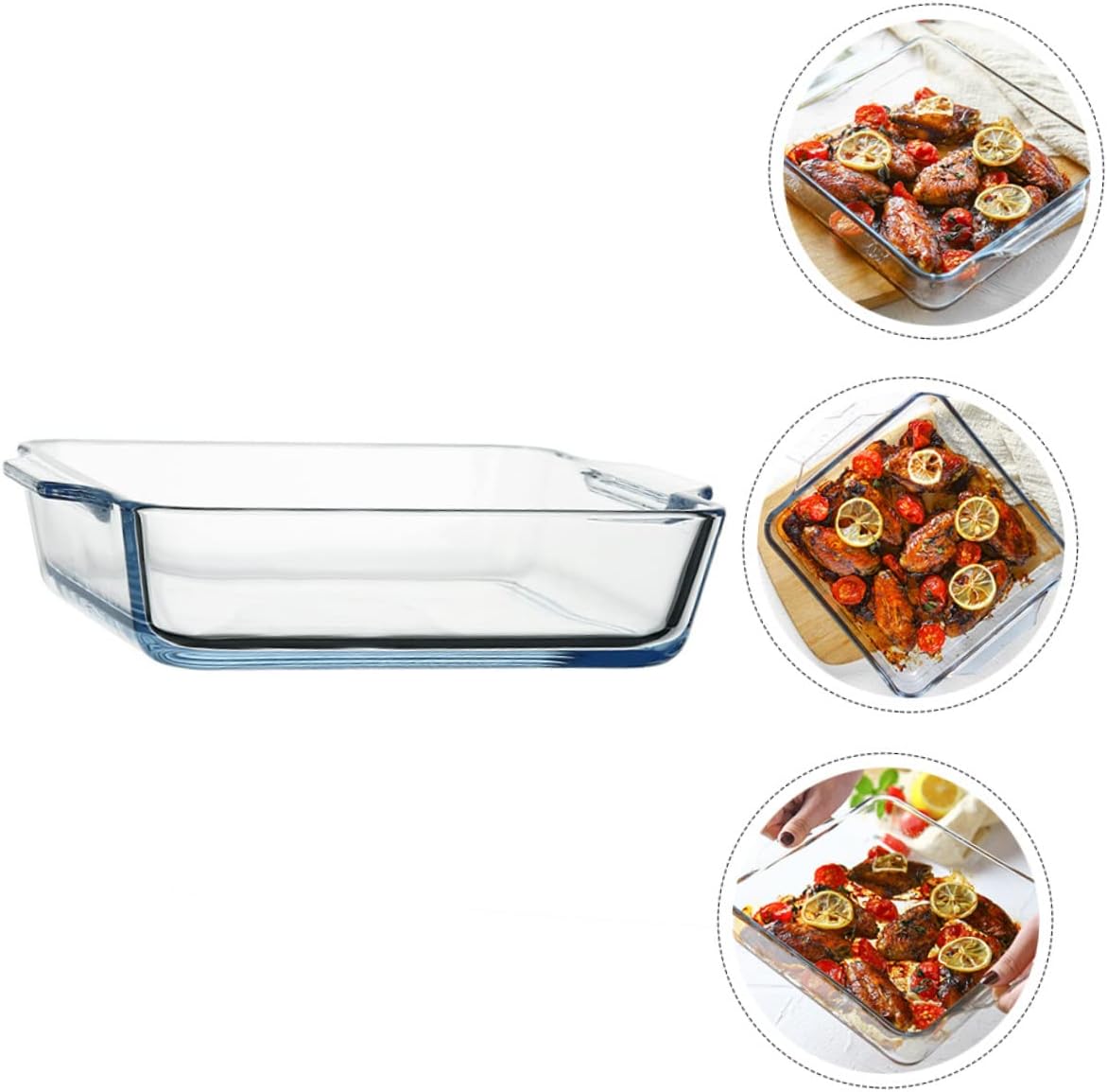 Practical Glass Baking Dish Lid Pizza Baking Plate Home Commercial Use