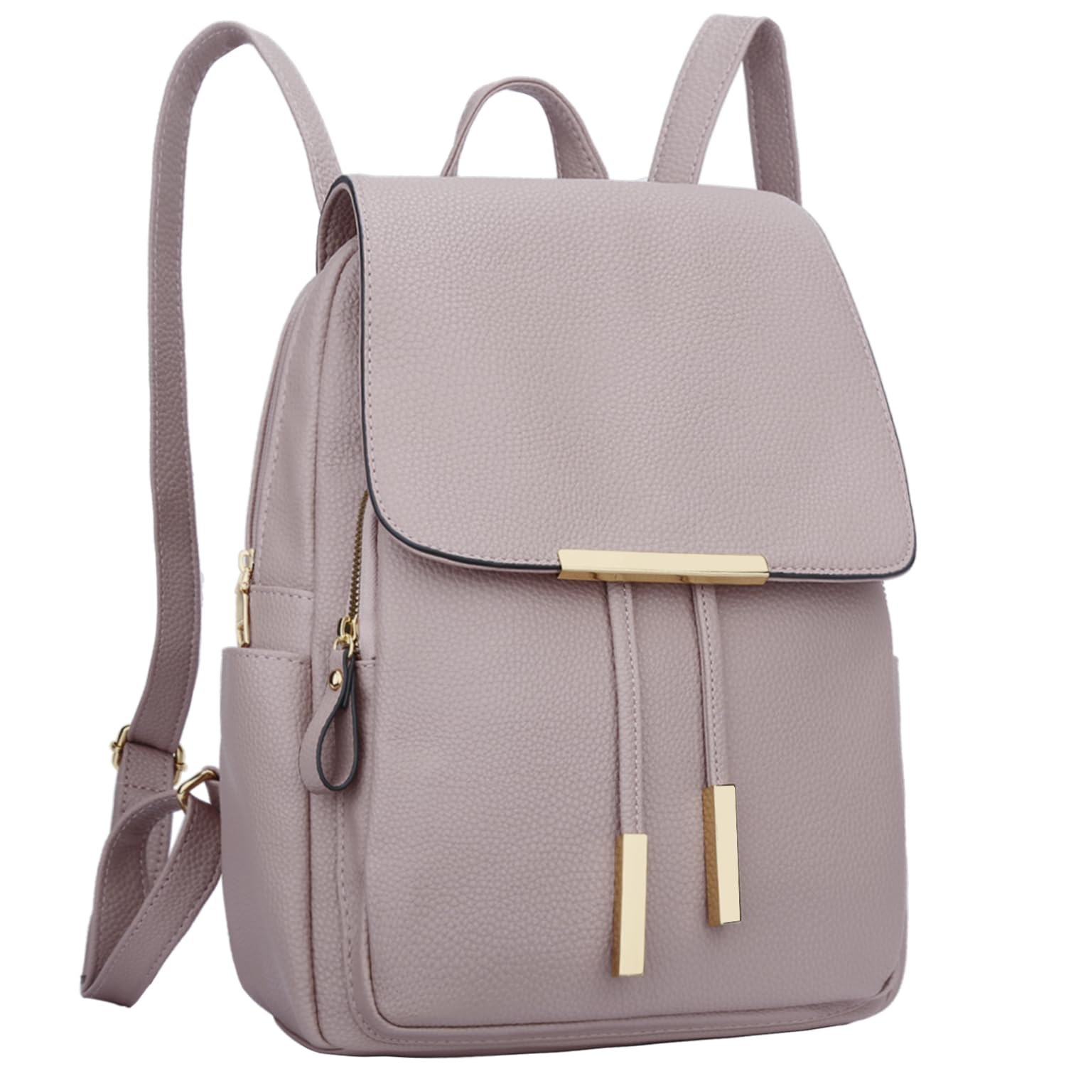 KKXIU Trendy Leather Backpack Purse for Women and Ladies Shoulder Travel Daypacks Bags (A-Pink)