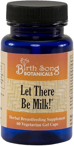 Birth Song Botanicals Let There Be Milk, cápsulas de lactancia orgánicas, suplemento de lactancia materna de hierbas con cardo bendito, 60 unidades